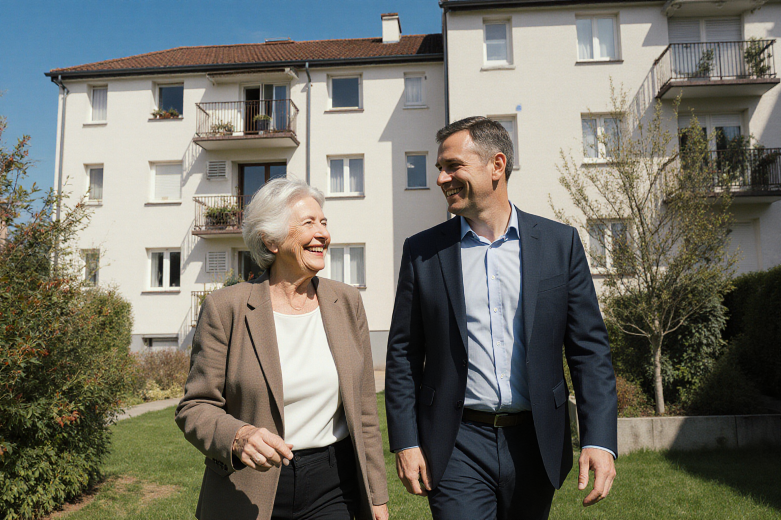 Rundgang am deutschen Mehrfamilienhaus